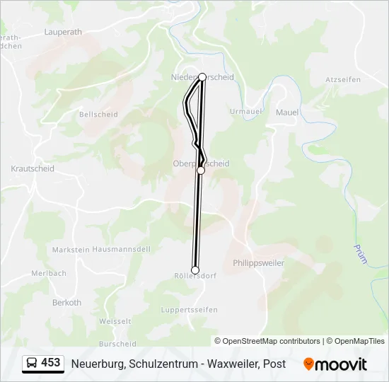 453 Bus Line Map