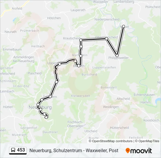 453 Bus Line Map