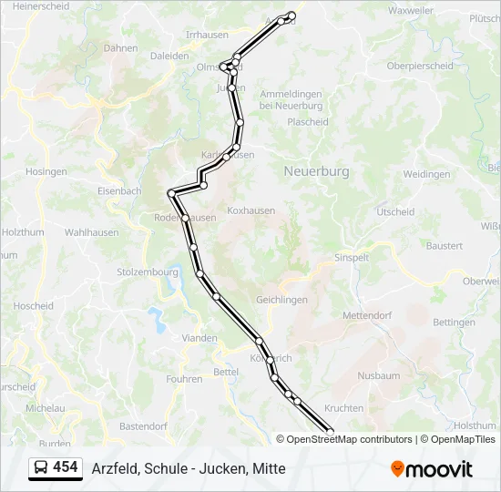 454 Bus Line Map