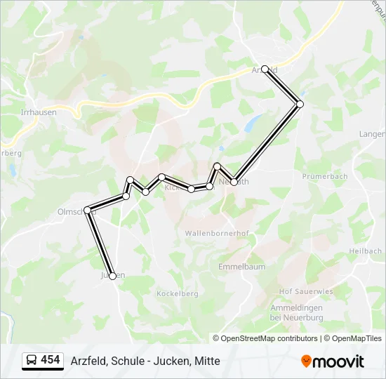 454 Bus Line Map