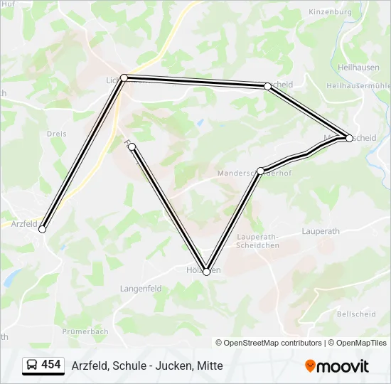 454 Bus Line Map