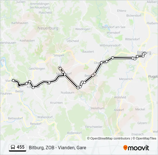 455 Bus Line Map