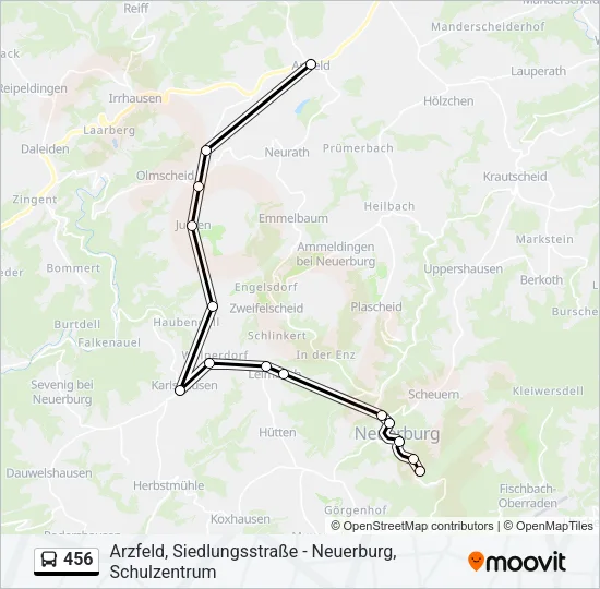 456 Bus Line Map