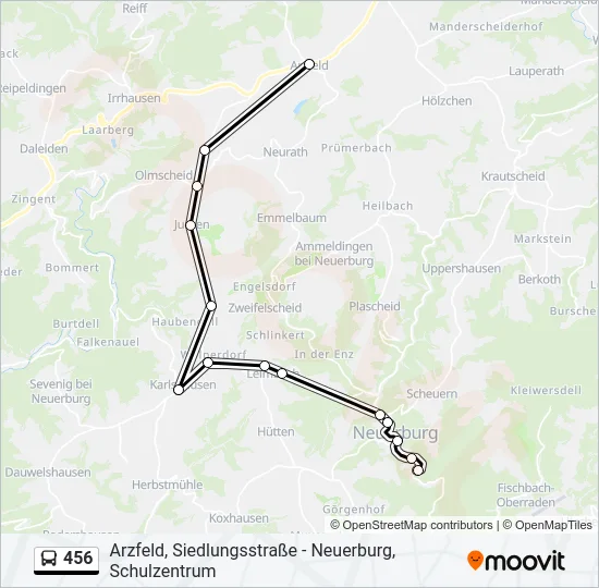 456 Bus Line Map