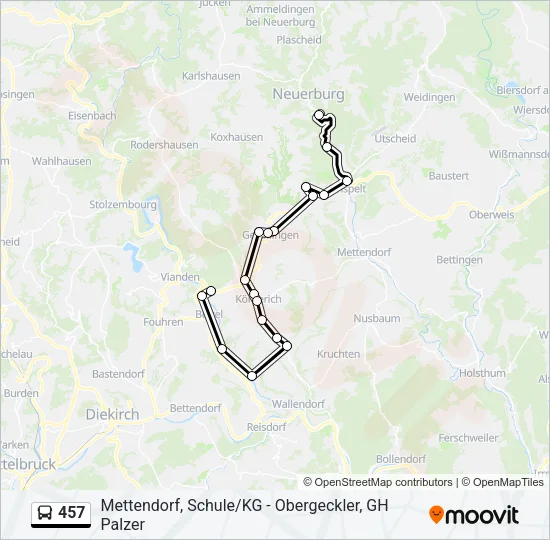 457 Bus Line Map