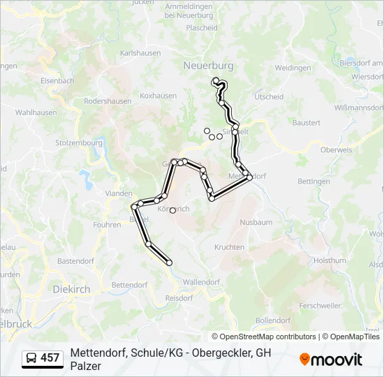 457 Bus Line Map