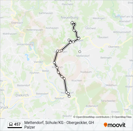 457 Bus Line Map