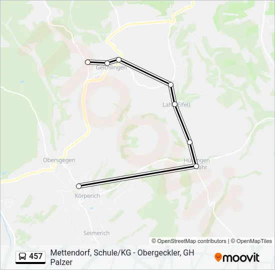 457 Bus Line Map