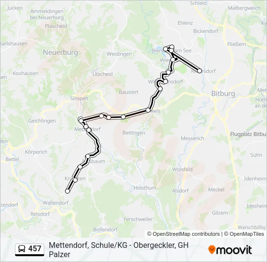 457 Bus Line Map