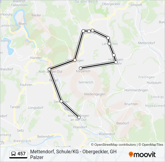 457 Bus Line Map