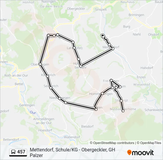 457 Bus Line Map