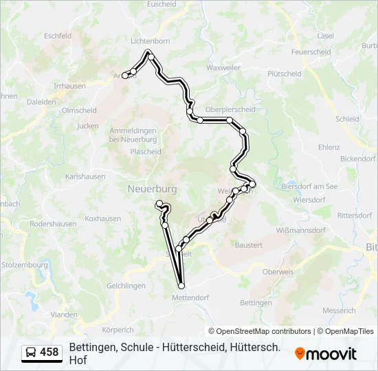 458 Bus Line Map