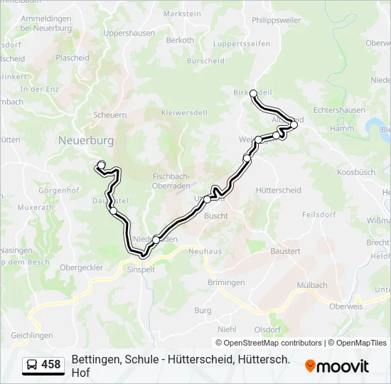 458 Bus Line Map