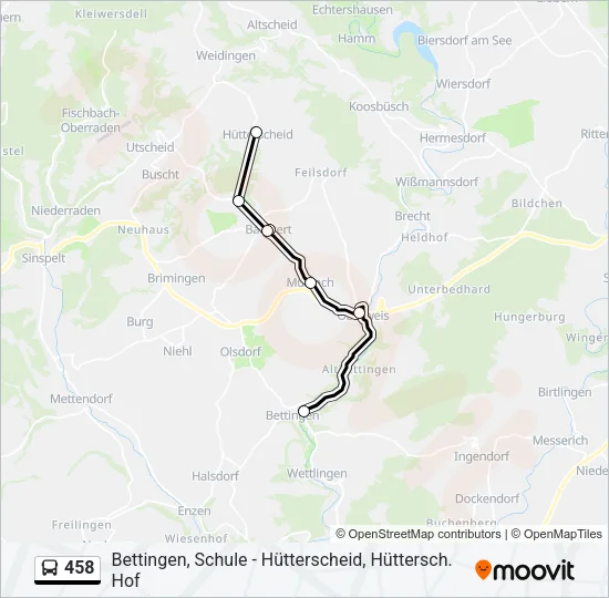 458 Bus Line Map