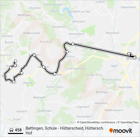 458 Bus Line Map