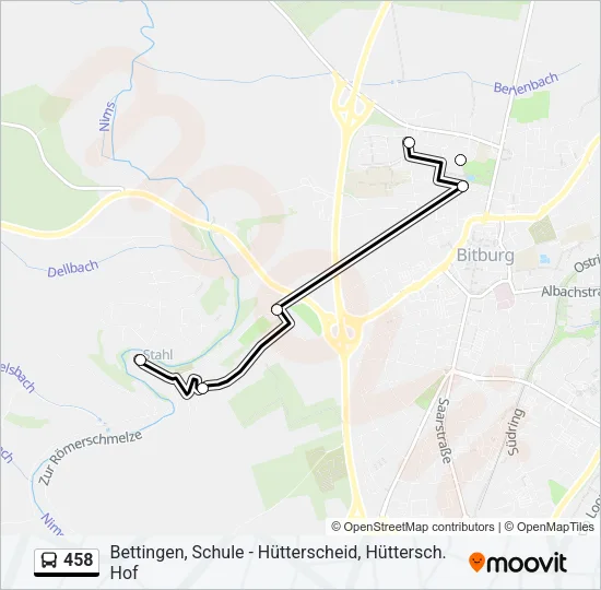 458 Bus Line Map
