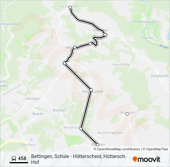458 Bus Line Map