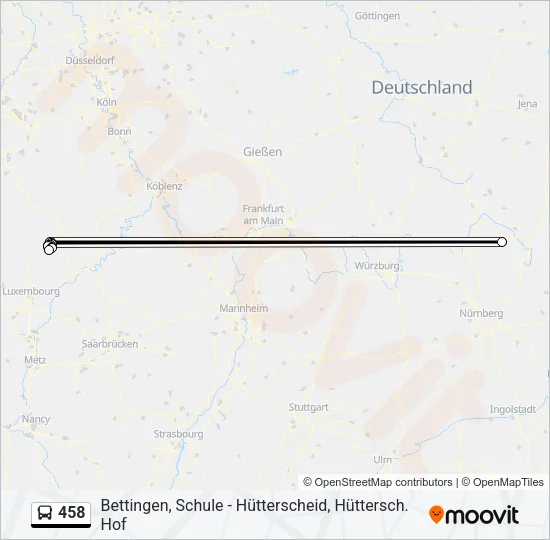 458 Bus Line Map