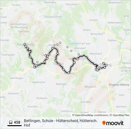 458 Bus Line Map