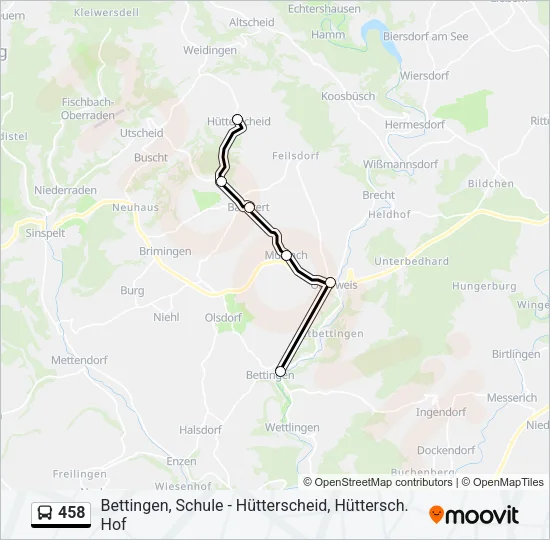458 Bus Line Map