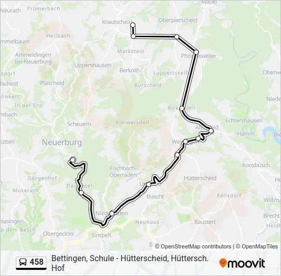458 Bus Line Map