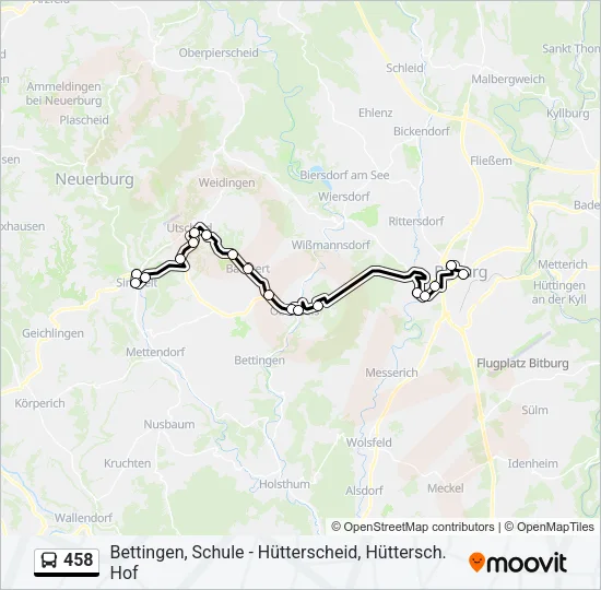 458 Bus Line Map