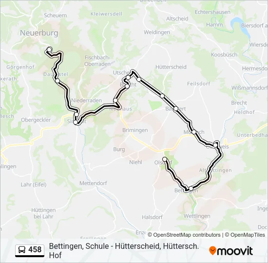 458 Bus Line Map
