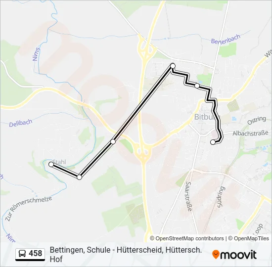 458 Bus Line Map