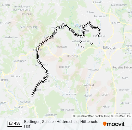 458 Bus Line Map
