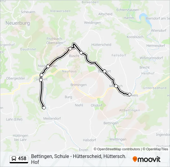 458 Bus Line Map