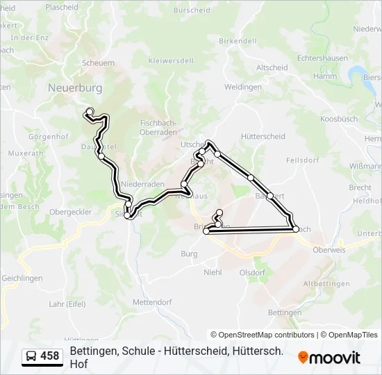 458 Bus Line Map