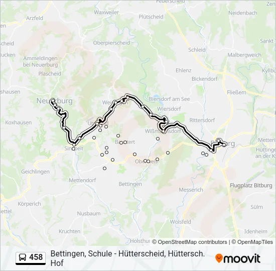 458 Bus Line Map