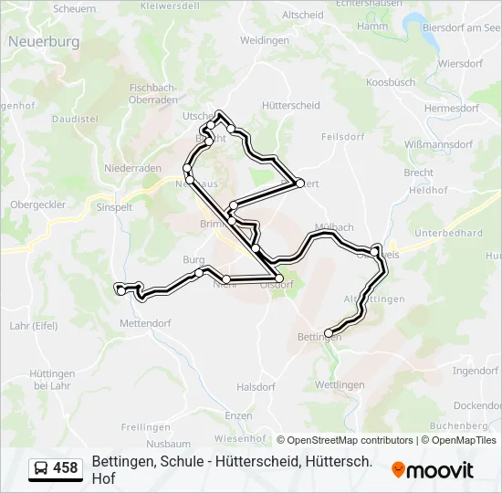 458 Bus Line Map