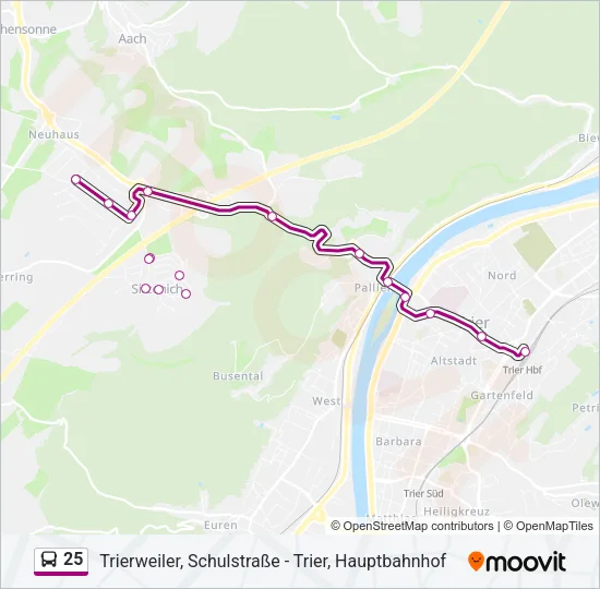 25 Bus Line Map