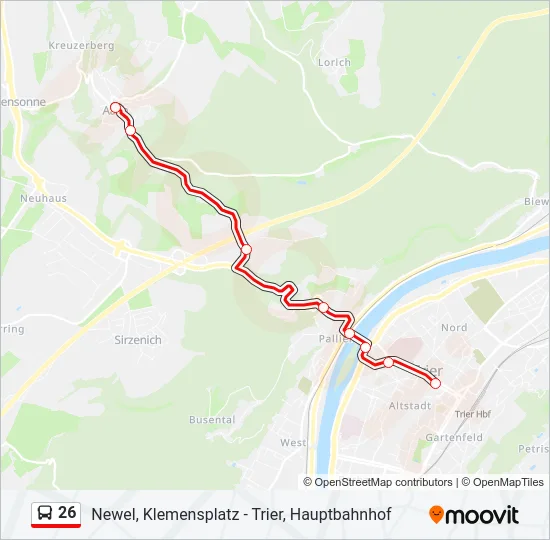 26 Bus Line Map