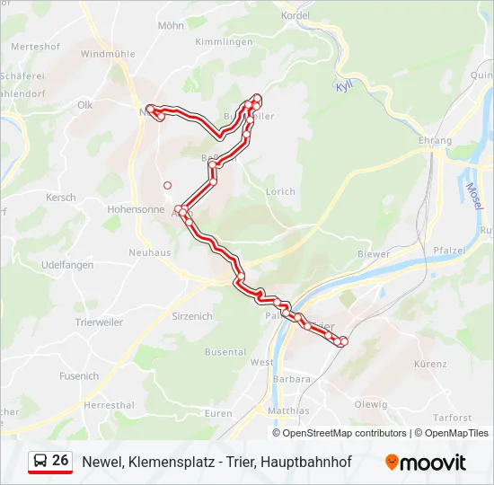 26 Bus Line Map