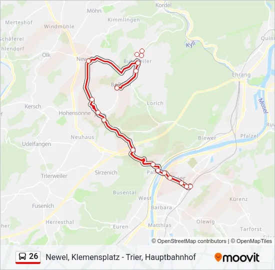 26 Bus Line Map
