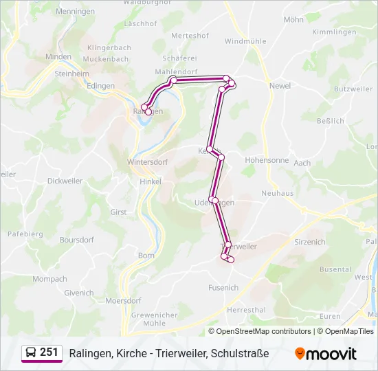 251 Bus Line Map
