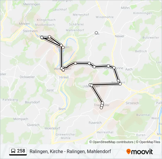 258 Bus Line Map