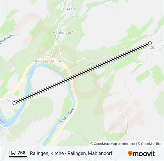 258 Bus Line Map