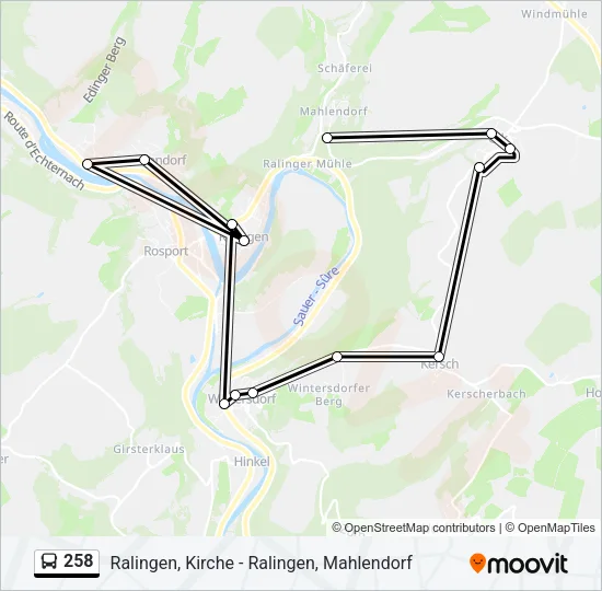 258 Bus Line Map