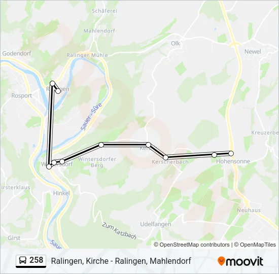 258 Bus Line Map
