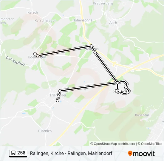 258 Bus Line Map