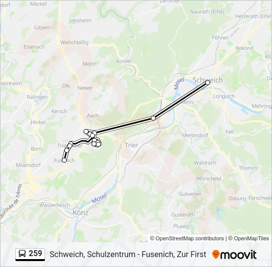 259 Bus Line Map