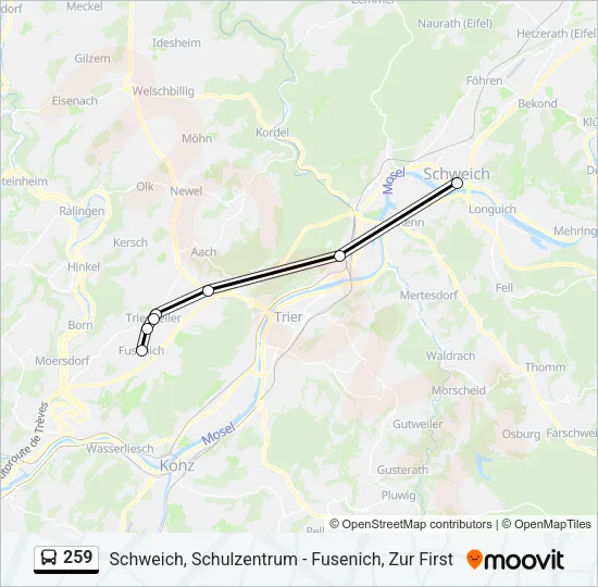 259 Bus Line Map