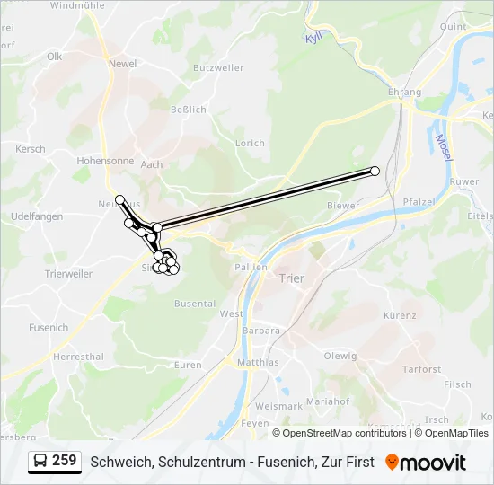 259 Bus Line Map