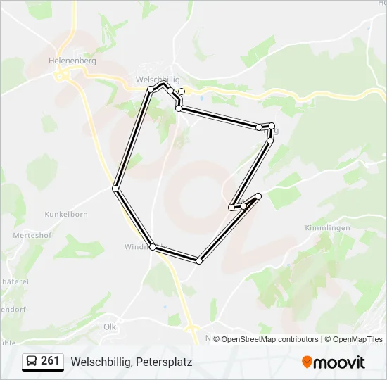 261 Bus Line Map