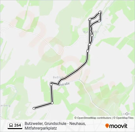 Автобус 264: карта маршрута