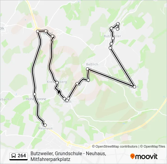 Автобус 264: карта маршрута