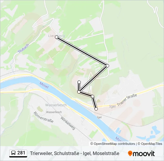 281 Bus Line Map